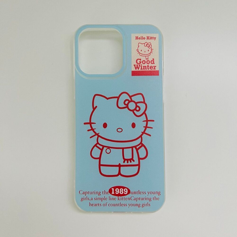 HELLO KITTY Blue Red "Good Winter" iPhone 16 Pro Max Case